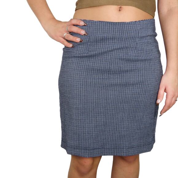 Y2k Derek Heart Blue Plaid Mini Skirt Preppy Medium - Picture 3 of 9